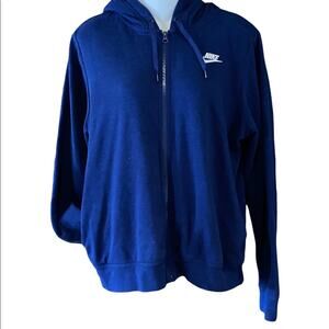 Nike Medium Navy Full Zip Hoodie In size medium poly cotton blend Unisex